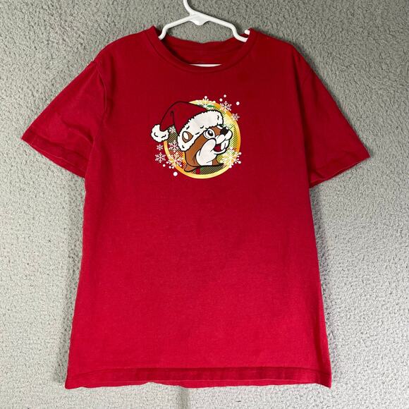 Buc-ee’s Bucees 2023 Christmas Shirt Youth L Red Gingerbread Holiday Graphic Tee - Picture 4 of 11
